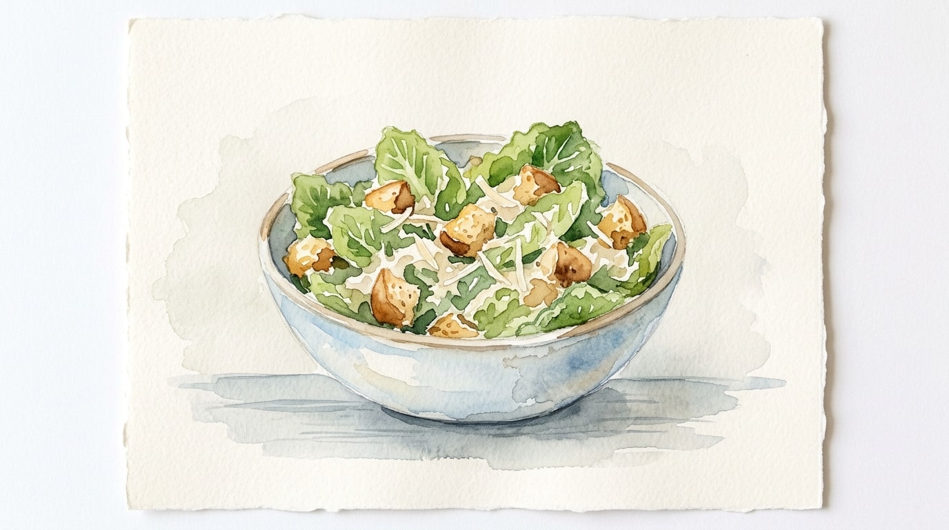 Classic Caesar Salad With Homemade Croutons