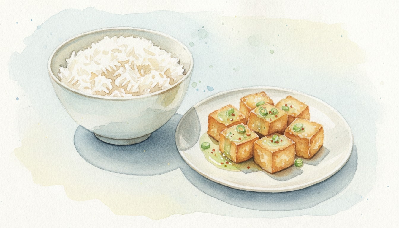 Classic Crispy Tofu with Steamed Jasmine Rice