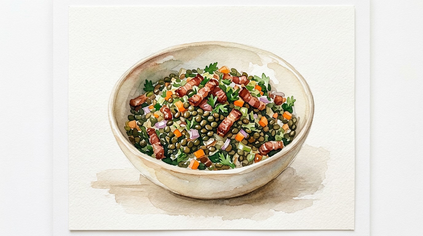Classic French Lentil Salad With Lardons
