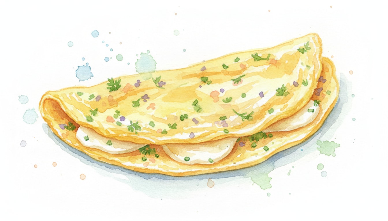 Classic French Omelette with Fines Herbes & Gruyère