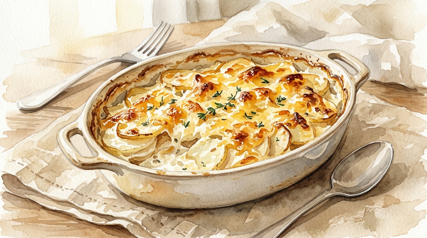 Classic French Potato Gratin Dauphinois With Gruyere