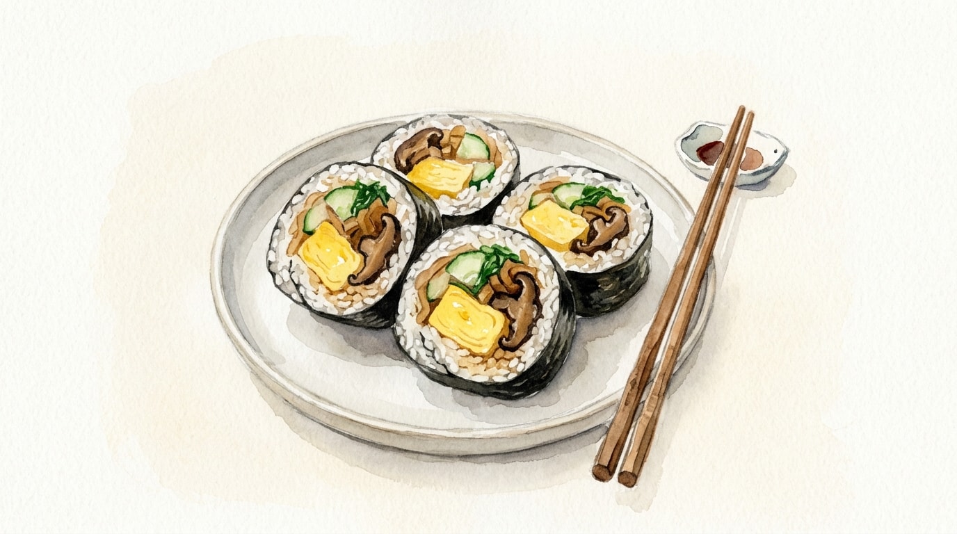 Classic Futomaki with Tamagoyaki and Shiitake