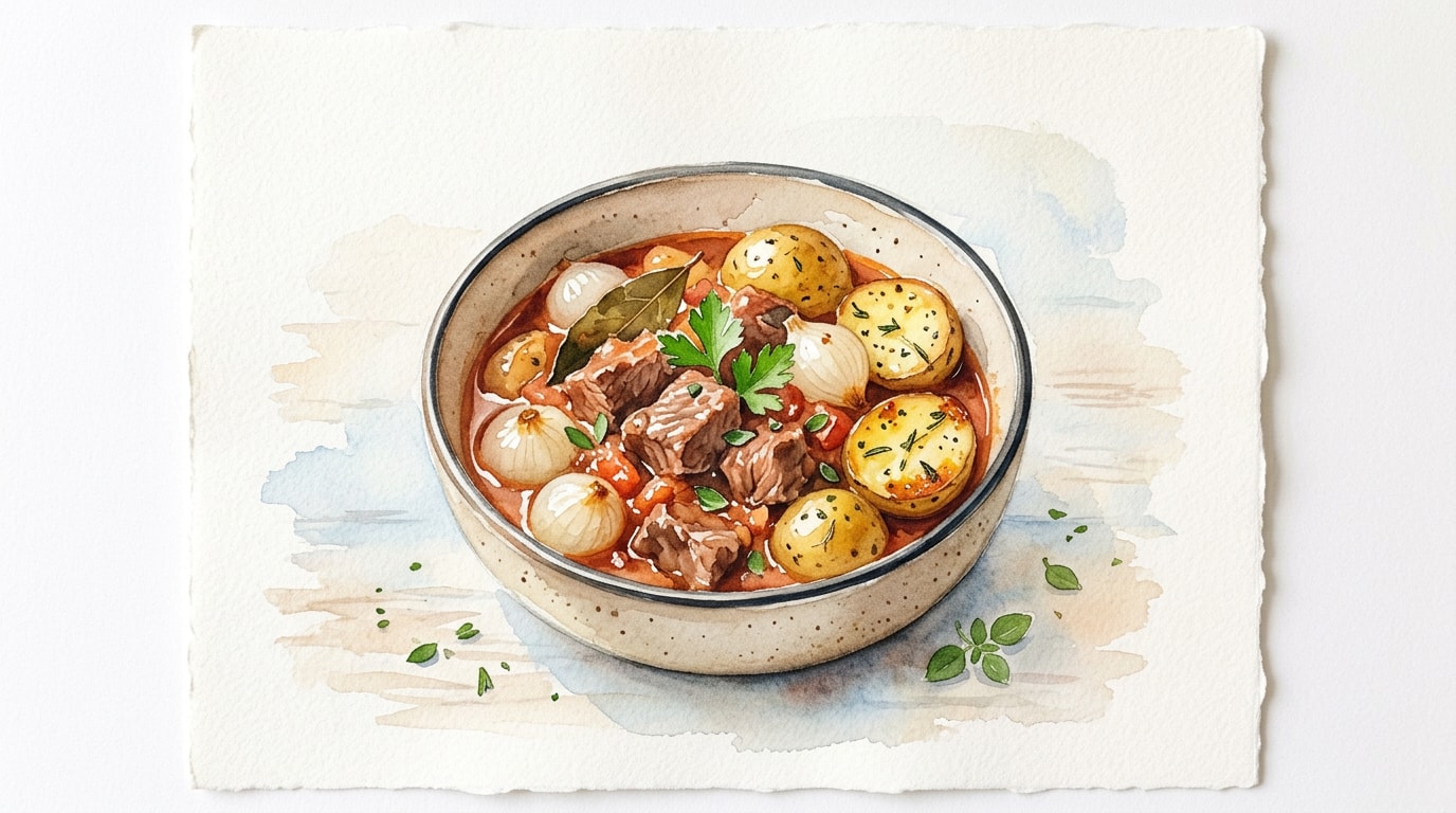 Classic Greek Beef Stifado With Potatoes