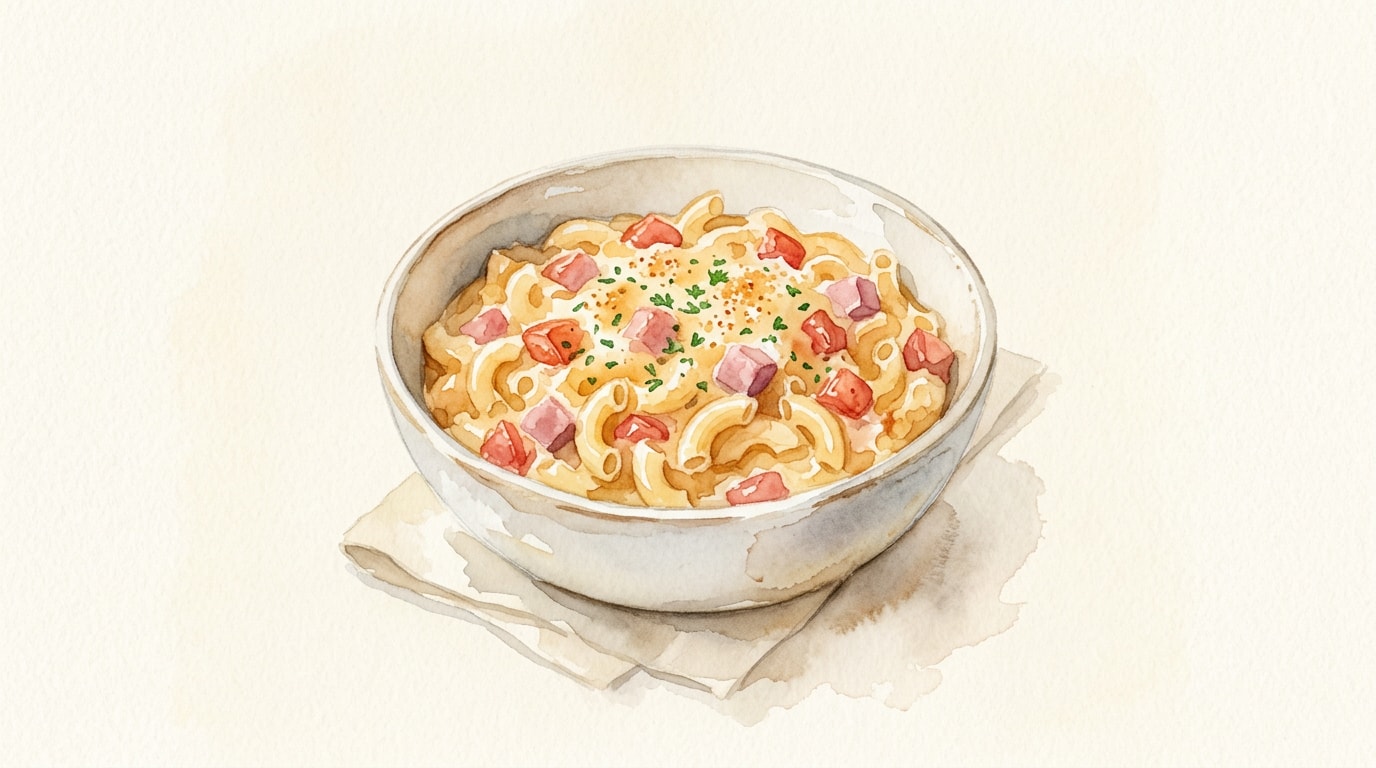 Classic Ham and Tomato Macaroni and Cheese