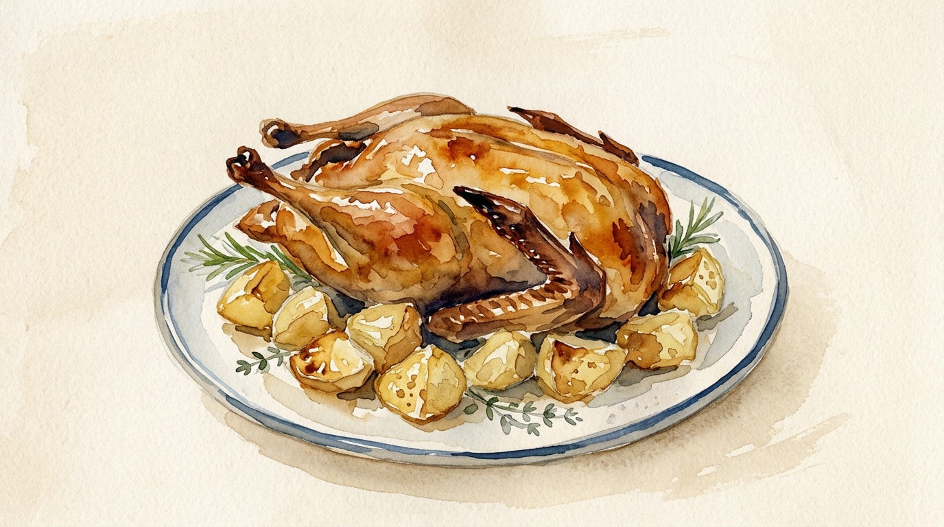 Classic Holiday Roast Goose with Goose Fat Potatoes