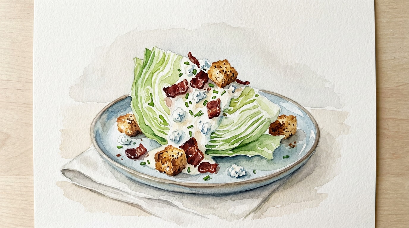 Classic Iceberg Wedge Salad with Bacon Croutons
