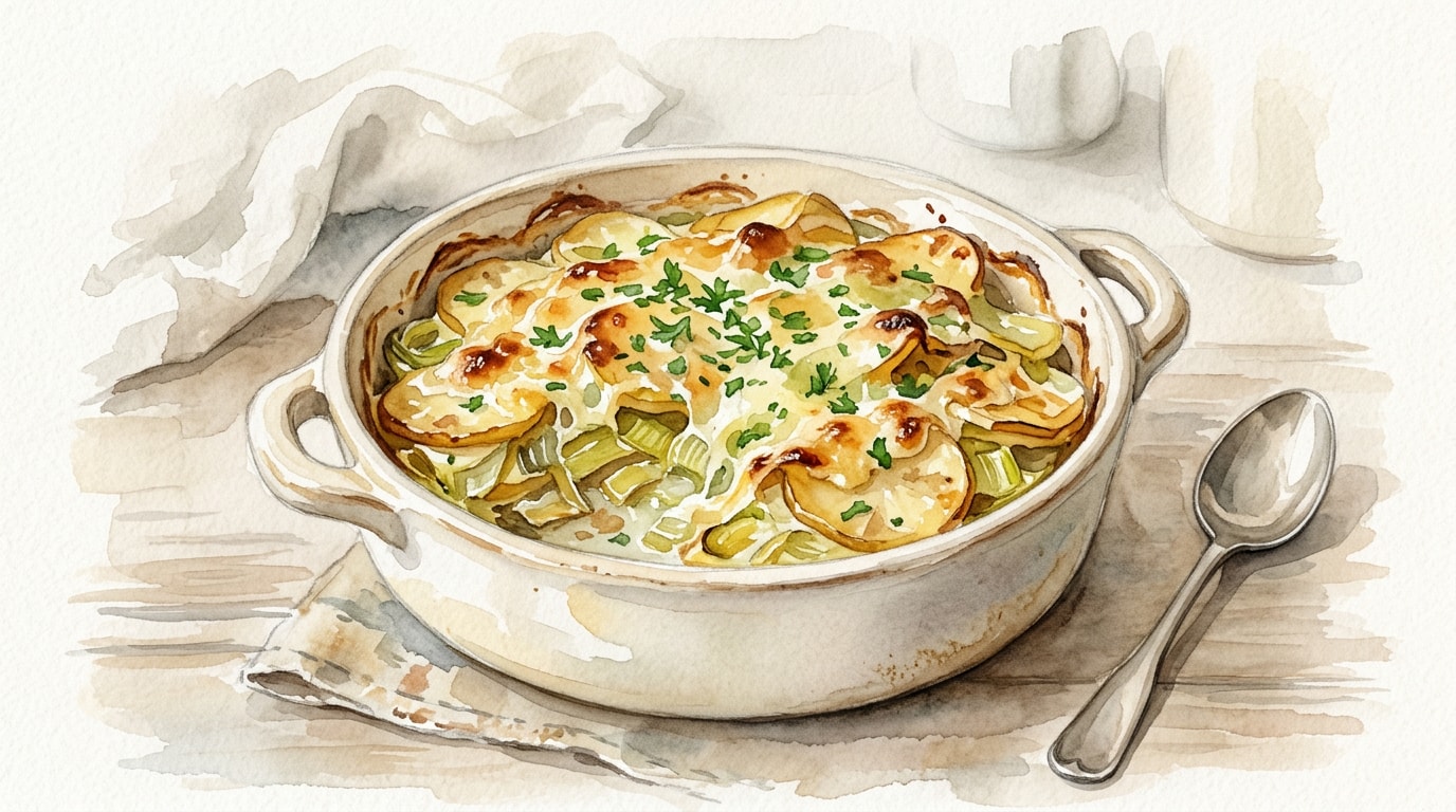 Classic Leek and Potato Gratin