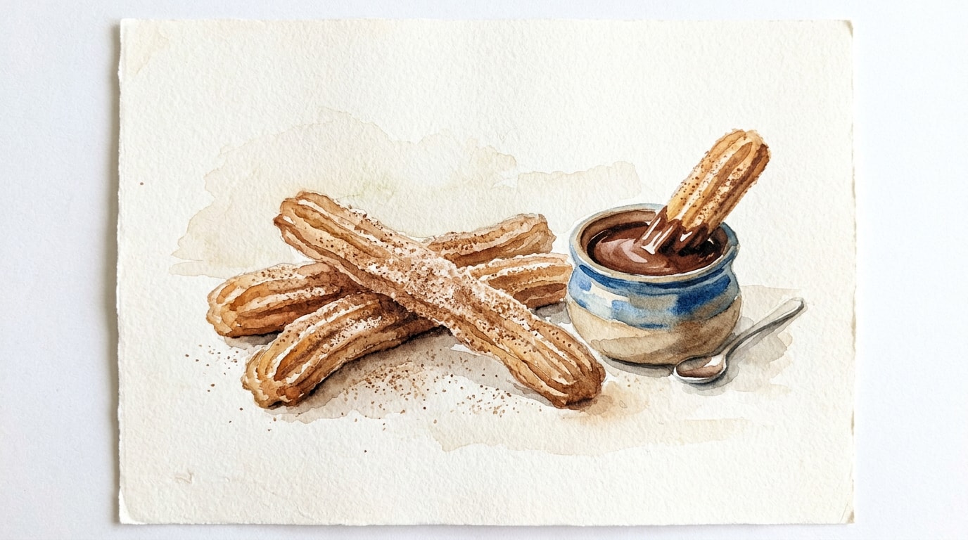 Classic Mexican Churros With Chocolate Dipping Sauce