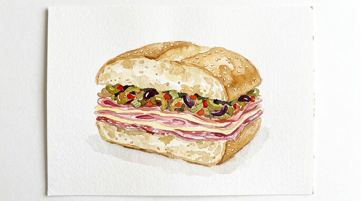 Classic New Orleans Muffuletta Sandwich