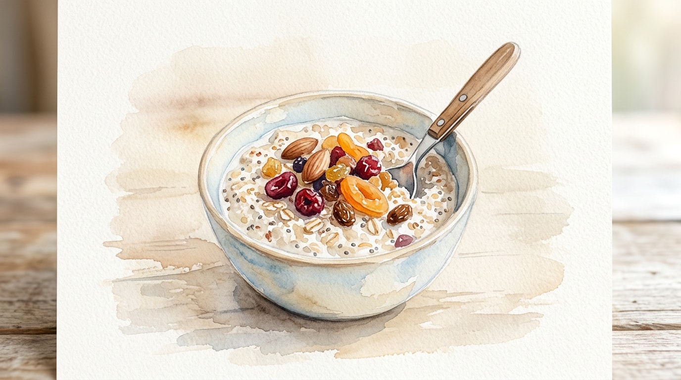Classic Overnight Oats With Chia And Dried Fruit