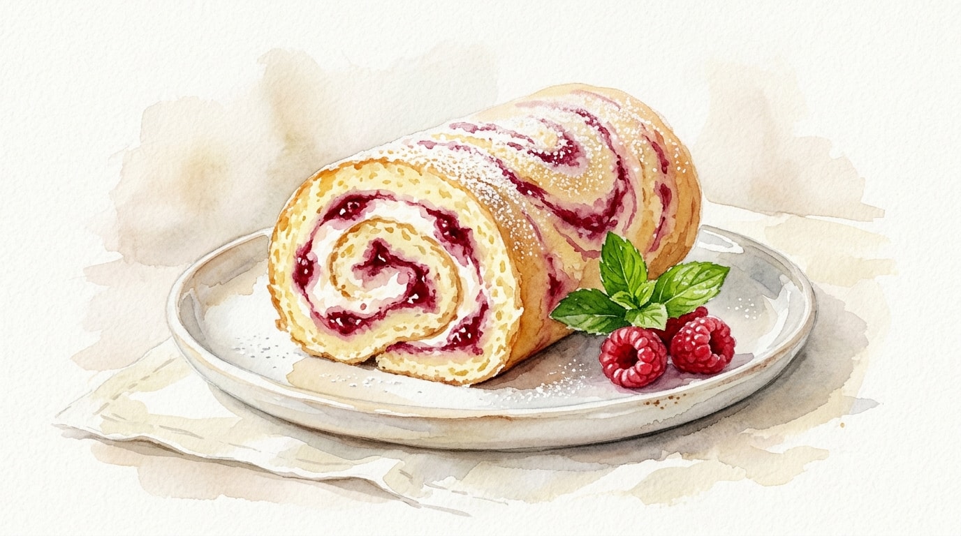 Classic Raspberry Ripple Swiss Roll