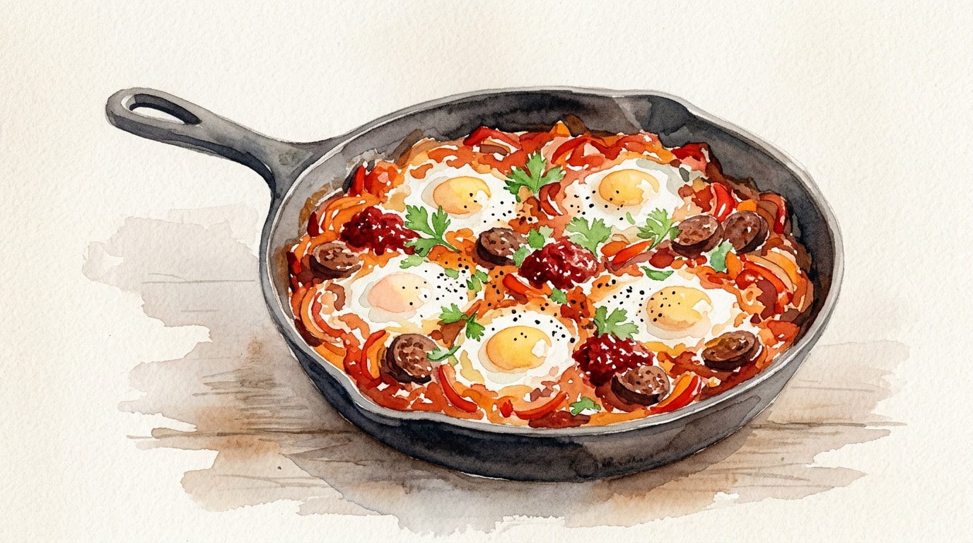 Classic Shakshuka With Merguez And Harissa