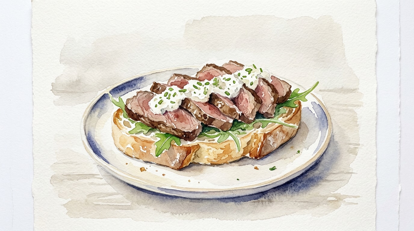 Classic Sirloin Steak Sandwich With Horseradish
