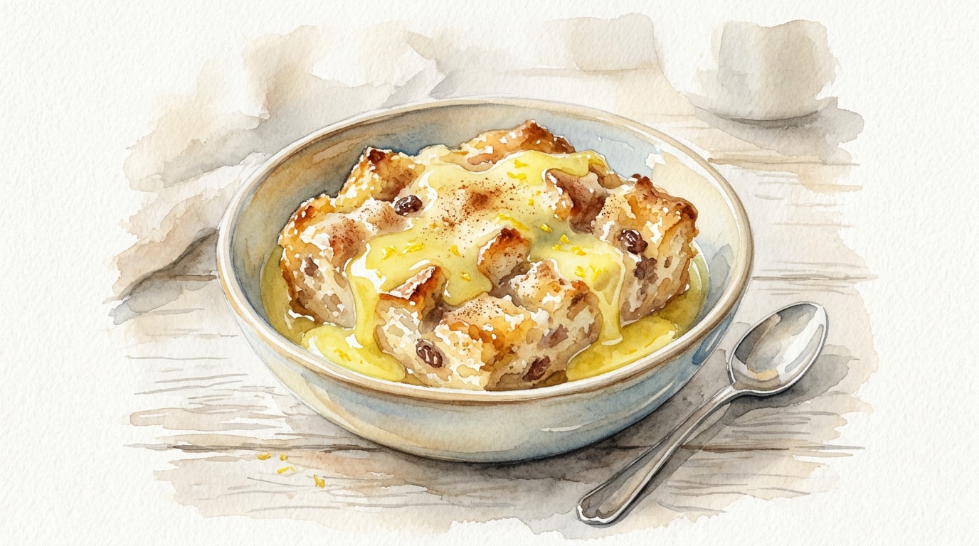 Classic Southern Bread Pudding with Zesty Lemon Sauce