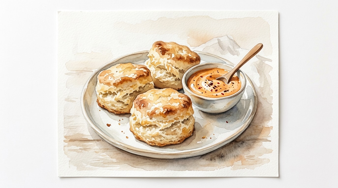Classic Southern Buttermilk Biscuits with Coffee-Sriracha Mayonnaise