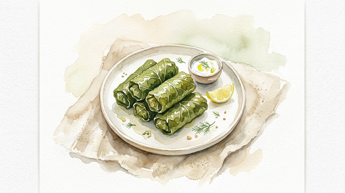 Classic Stuffed Grape Leaves with Beef and Rice