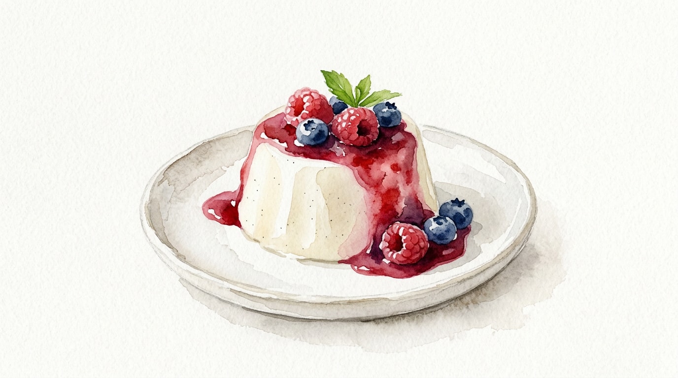 Classic Vanilla Panna Cotta with Berry Coulis
