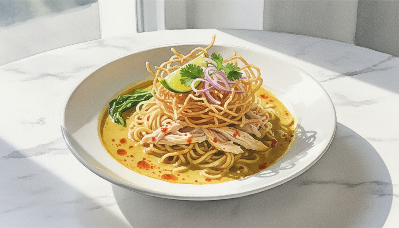 Coconut-Free Khao Soi Gai (Creamy Chiang Mai Curry Noodles)