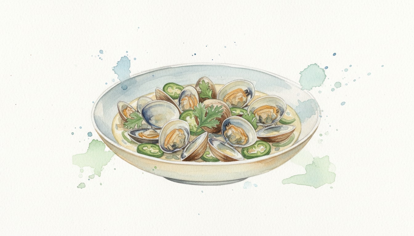 Coconut Poblano Steamed Clams