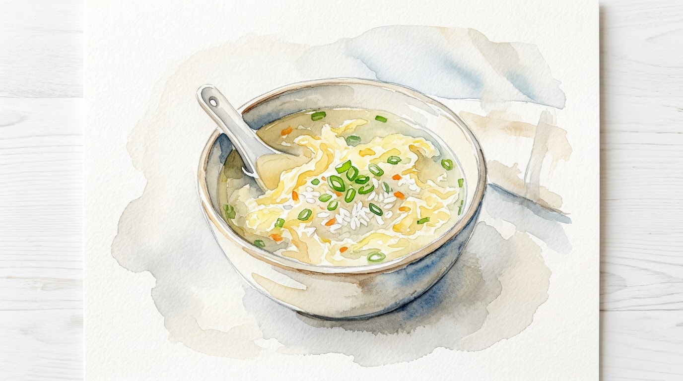 Comforting Egg Drop Rice Soup