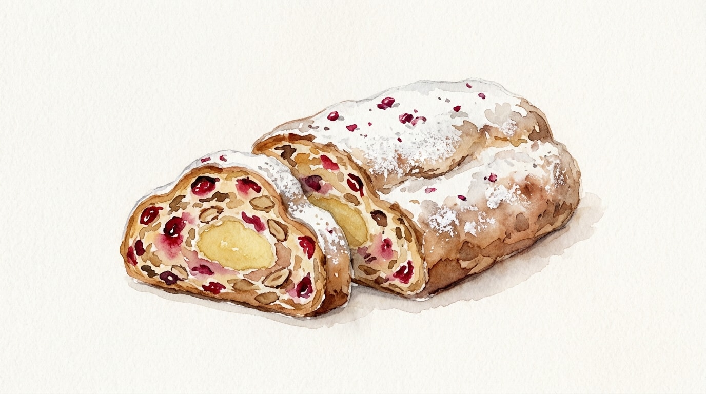 Cranberry Almond Marzipan Stollen