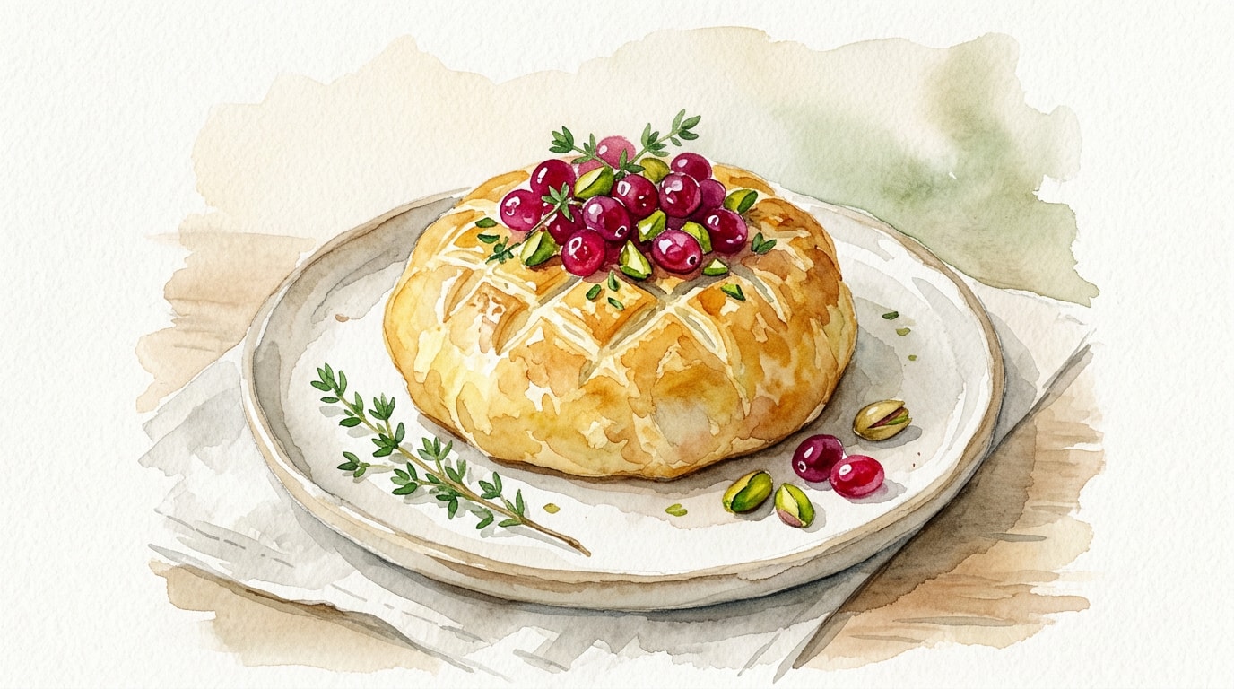 Cranberry Pistachio Brie en Croute