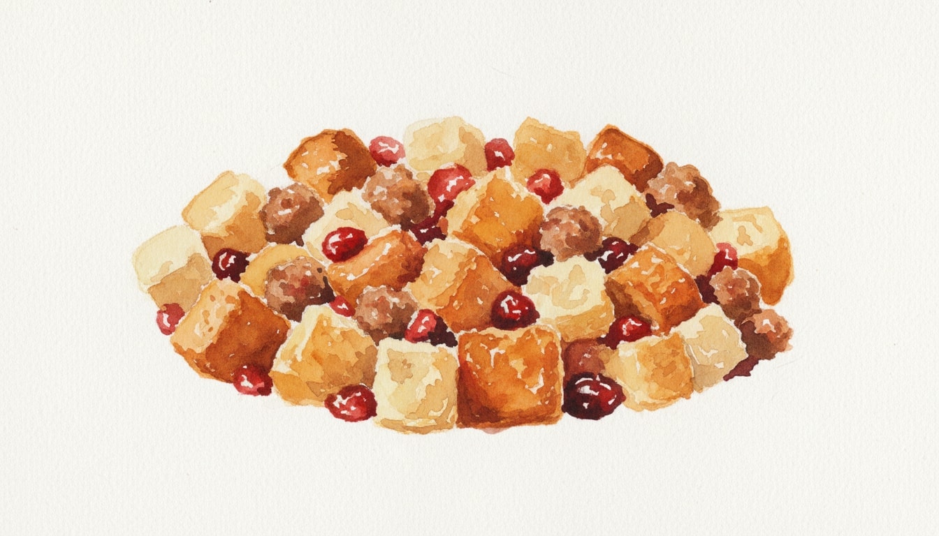 Cranberry Sausage and Brioche Stuffing