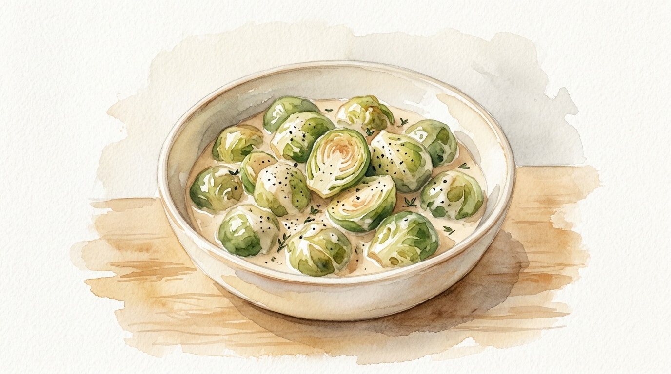 Cream-Braised Brussels Sprouts