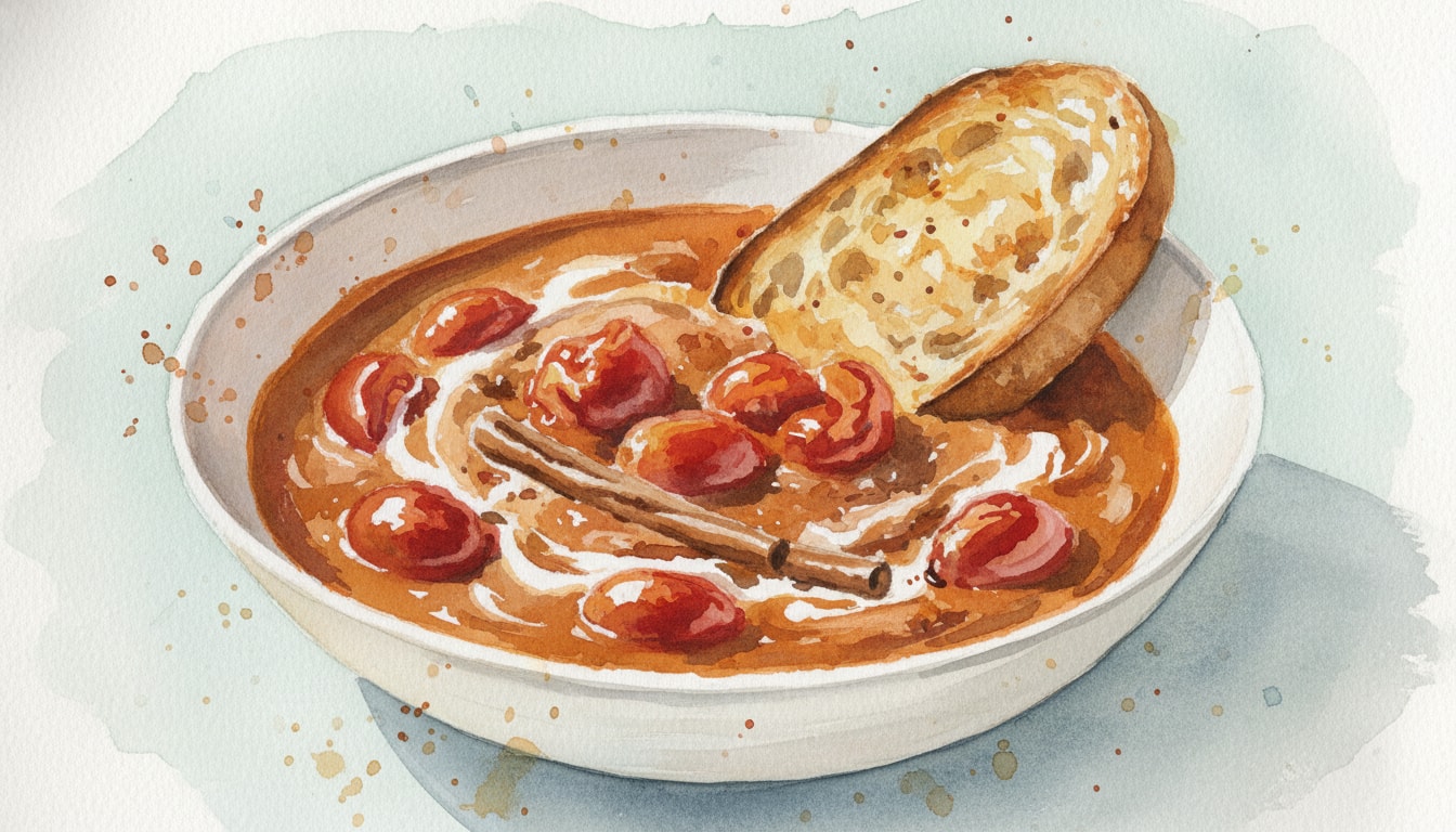Creamy Cinnamon-Stewed Tomatoes on Sourdough