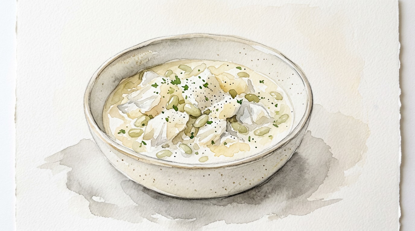 Creamy French Salt Cod And Flageolet Beans