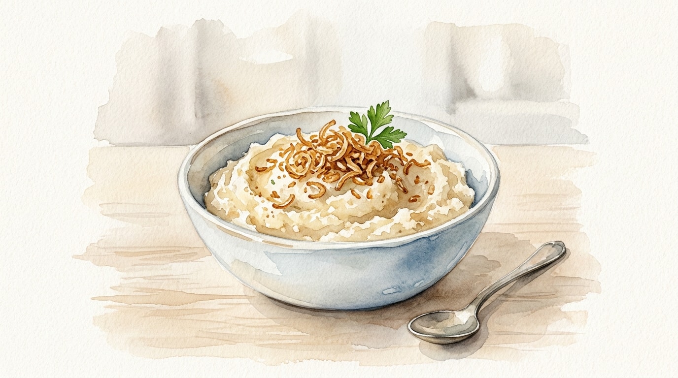 Creamy Mashed Turnips With Crispy Shallots