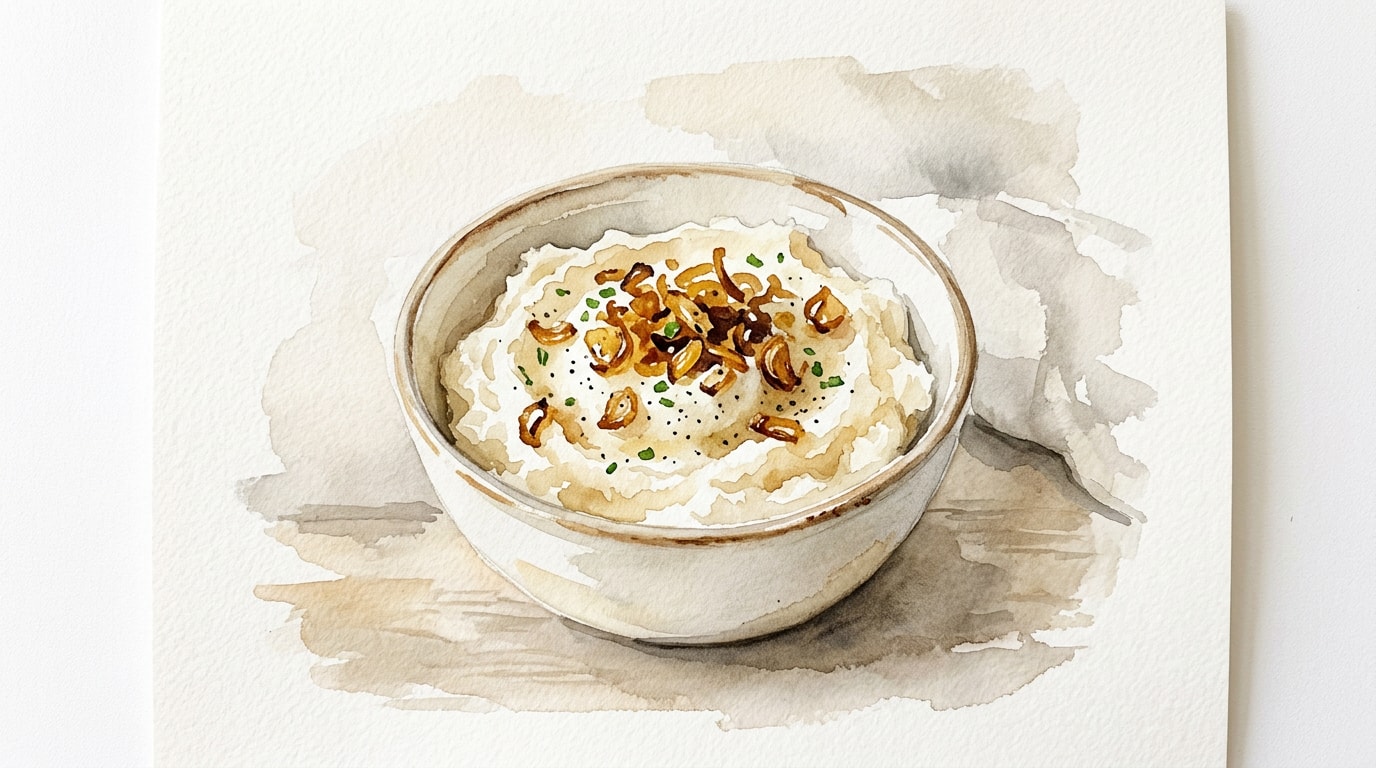 Creamy Mashed Turnips with Crispy Shallots