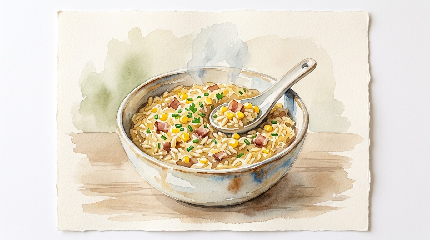 Creamy One-Pot Corn and Bacon Orzo