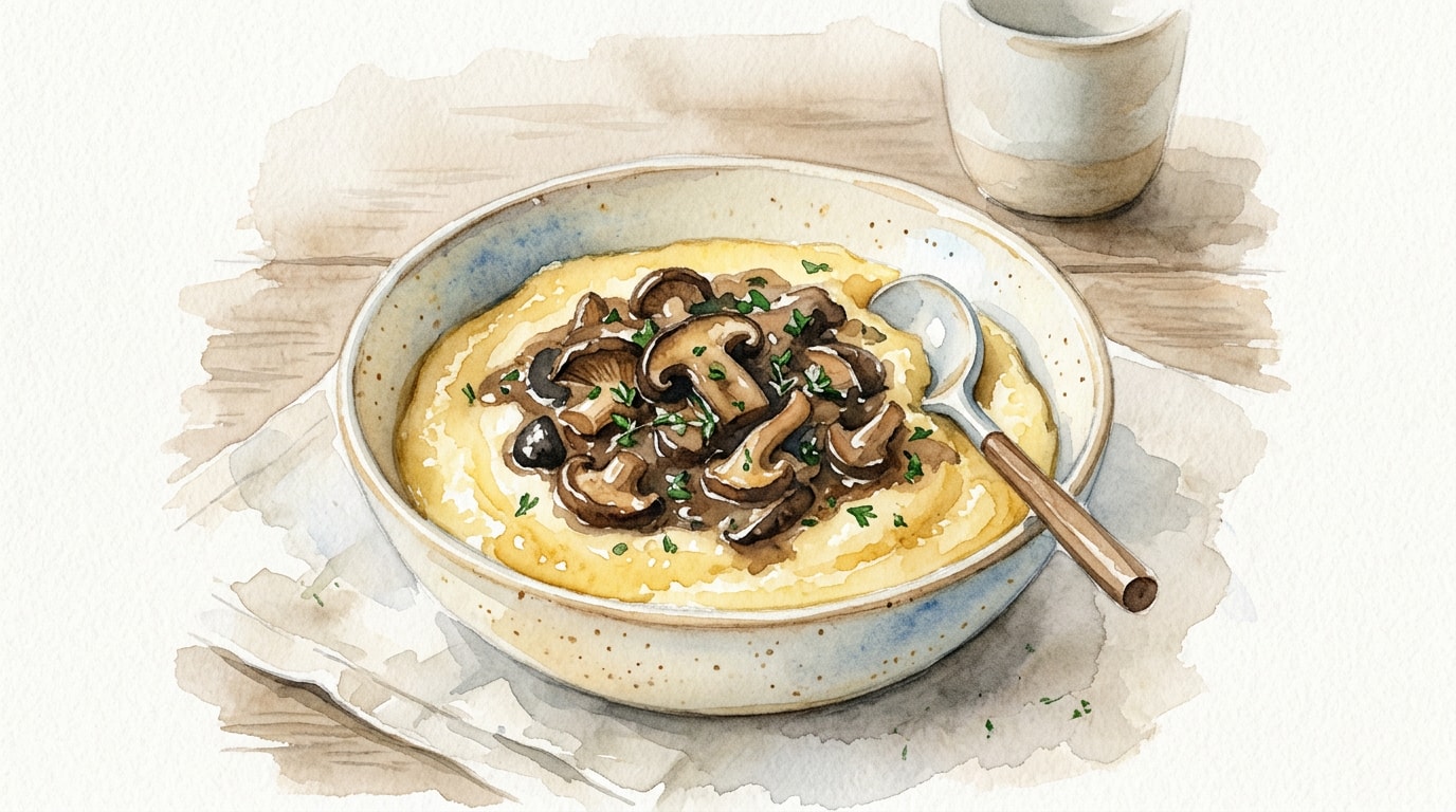 Creamy Polenta with Wild Mushroom Ragu