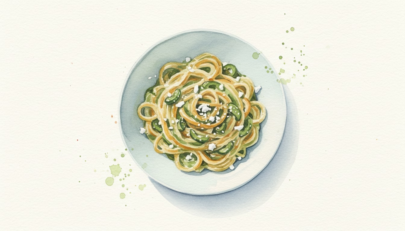 Creamy Roasted Poblano Pasta with Queso Fresco