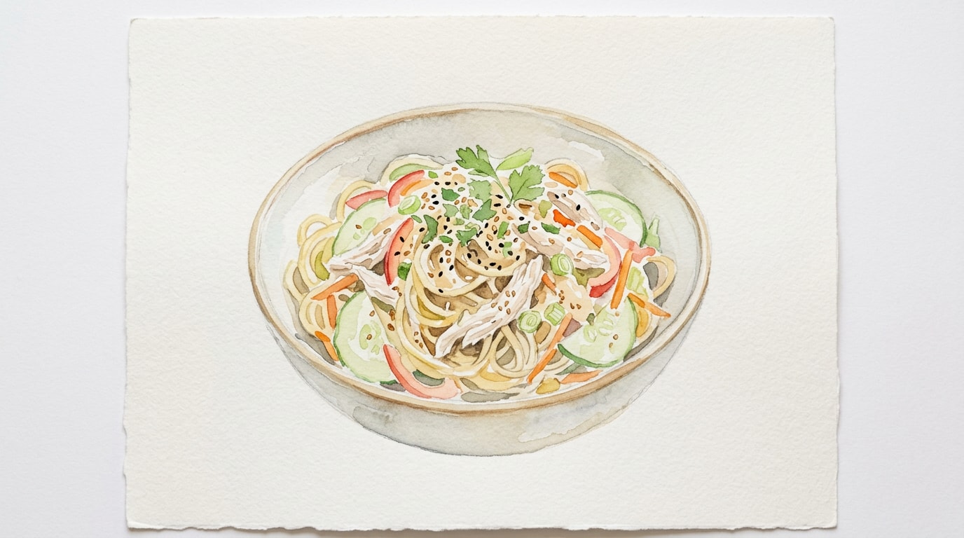 Creamy Sesame Chicken Noodle Salad