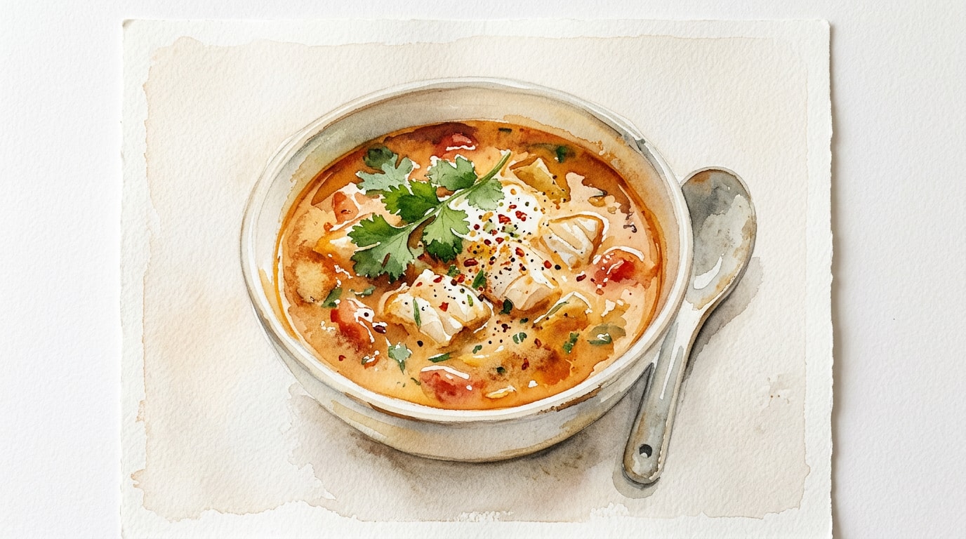 Creamy Tomato Curry Fish Soup