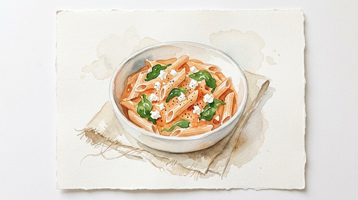 Creamy Tomato, Spinach, and Feta Penne