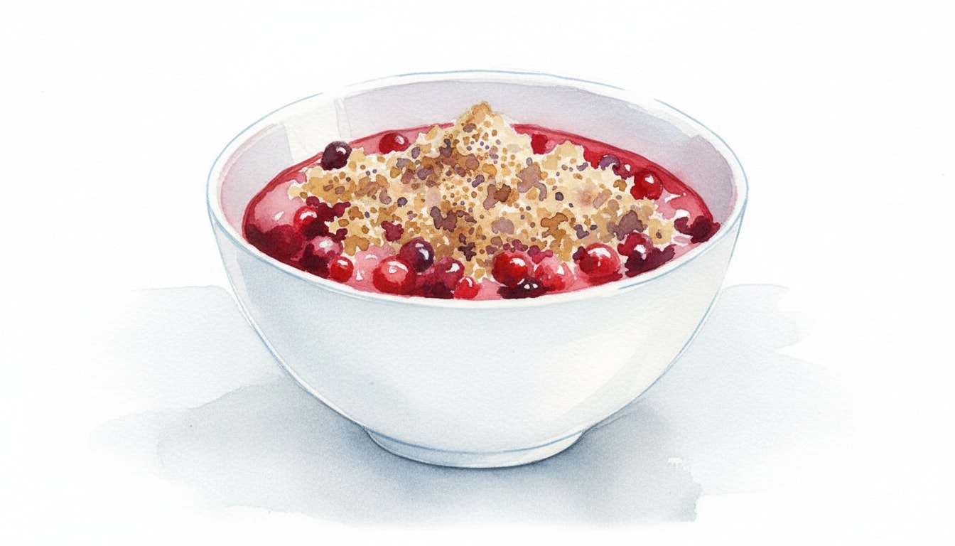 Crimson Berry & Rosewater Crisp with Quinoa-Oat Streusel