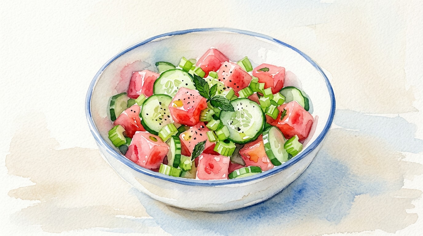 Crisp Watermelon, Cucumber, and Celery Salad
