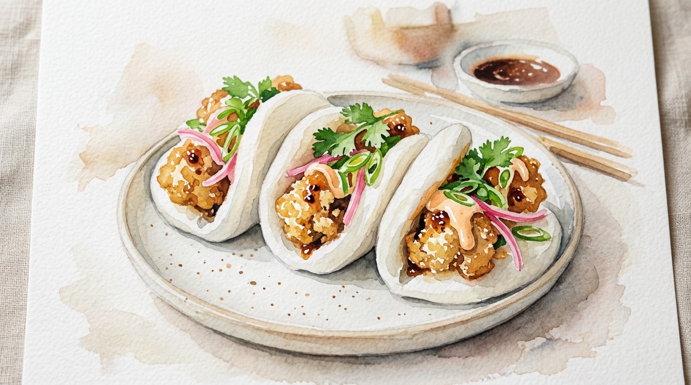 Crispy Cauliflower Steamed Bao Buns