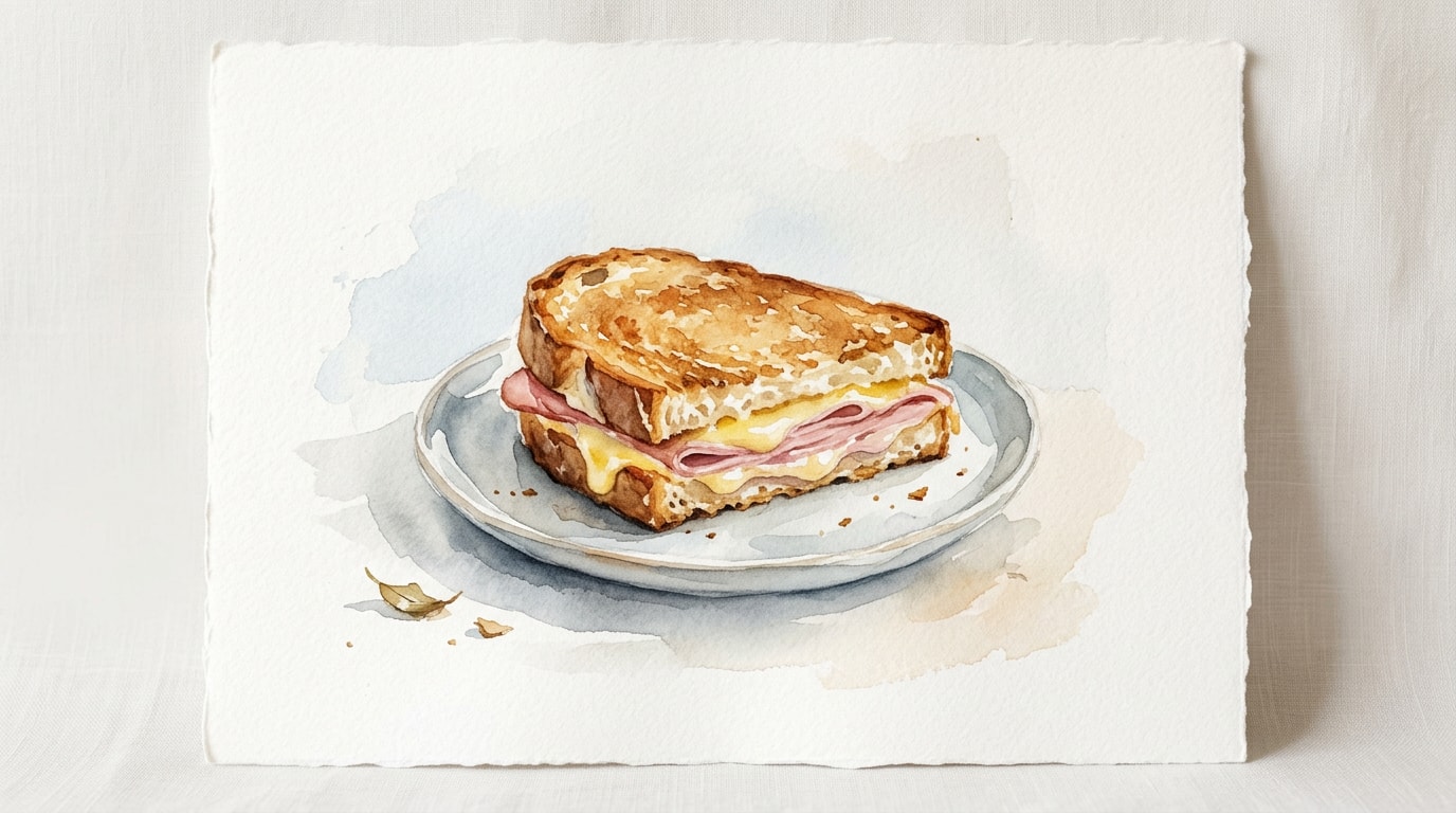 Crispy Fried Ham And Gruyère Sandwich