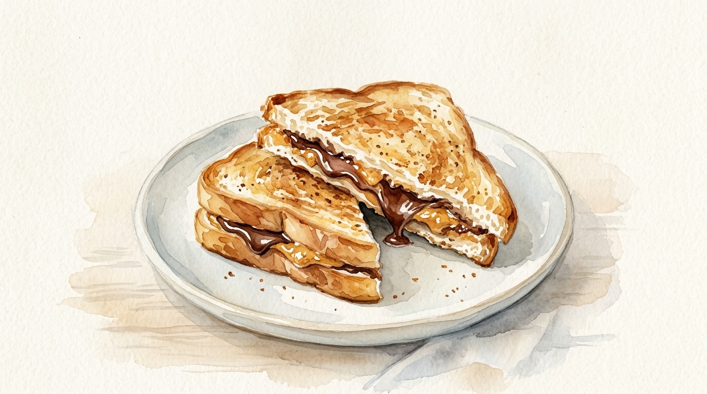 Crispy Grilled Peanut Butter and Nutella Sandwich