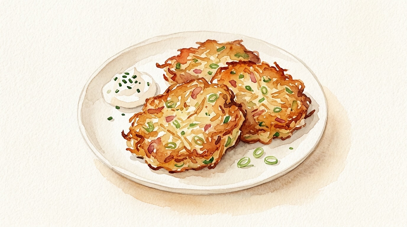 Crispy Red Potato And Scallion Pancakes