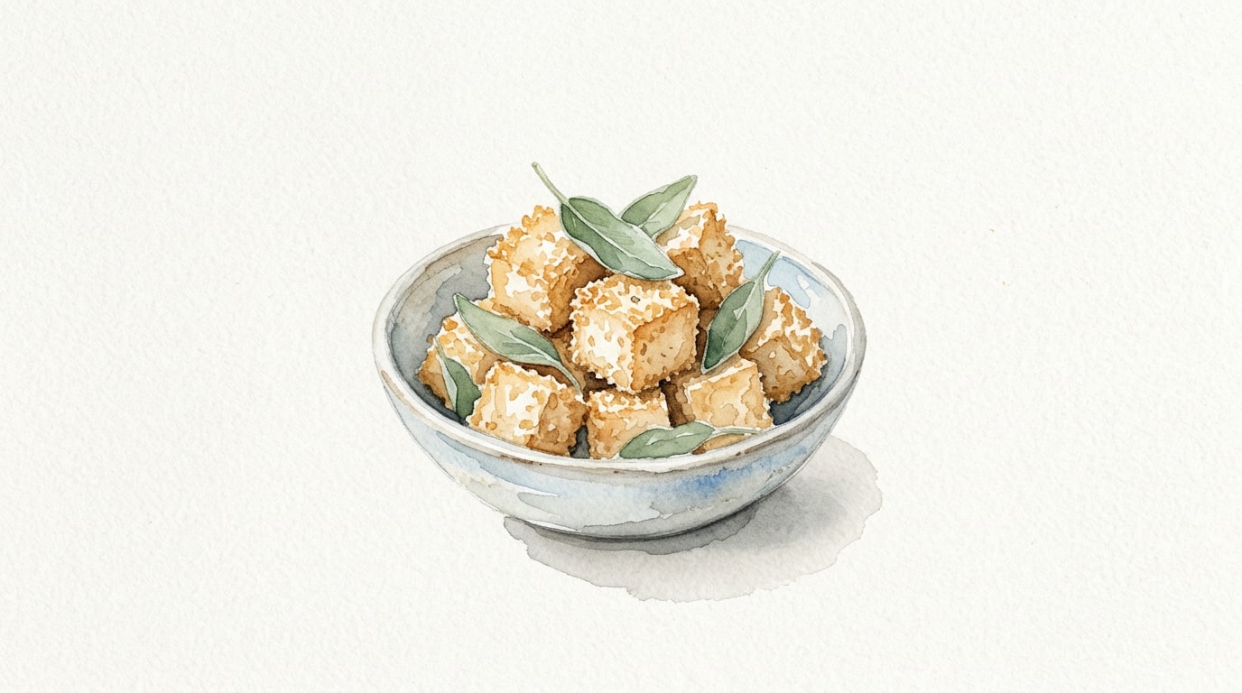 Crispy Tofu Bites with Sage and Panko