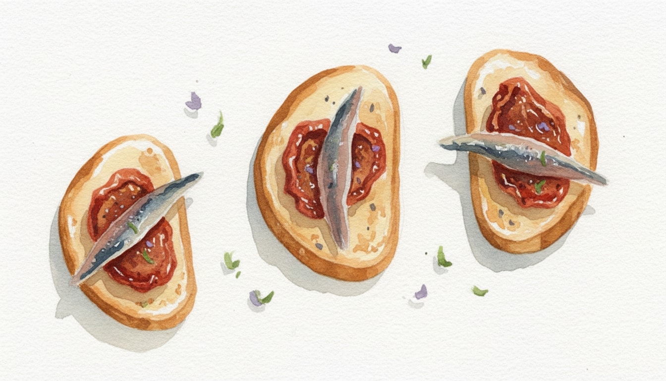 Crostini With Sun-Dried Tomato and Anchovy