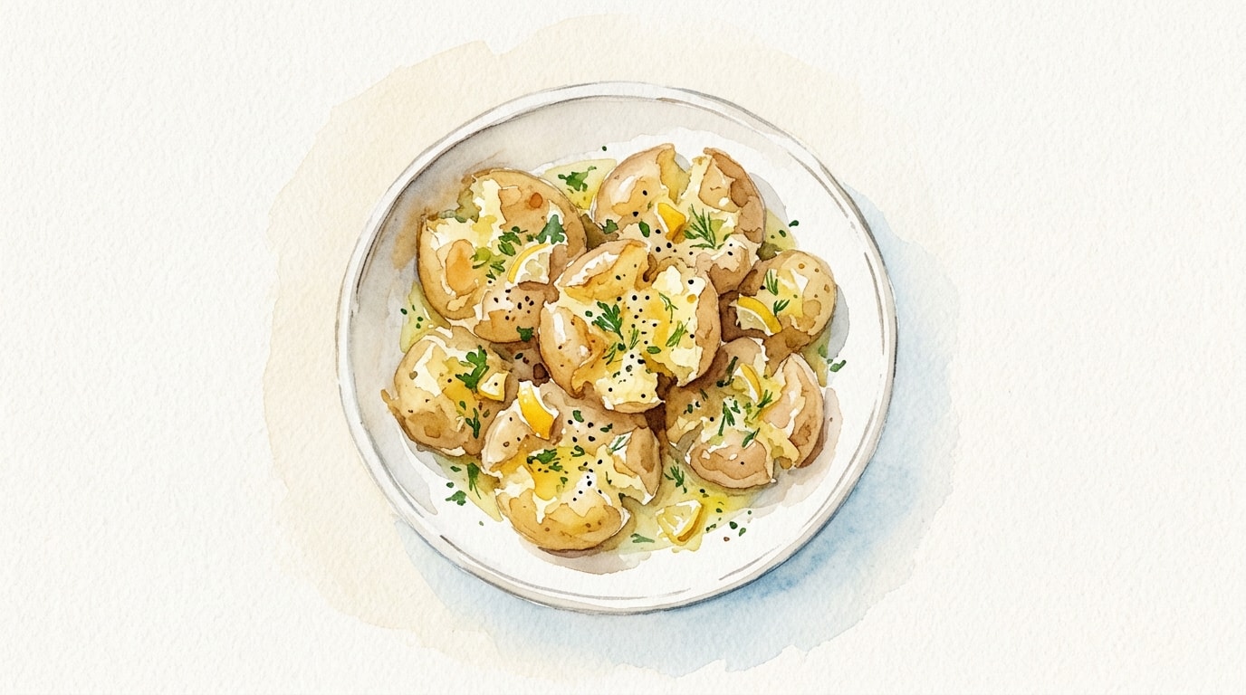 Crushed Potatoes with Meyer Lemon Vinaigrette