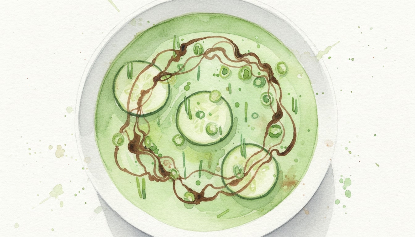 Cucumber Soup with Soy and Scallions