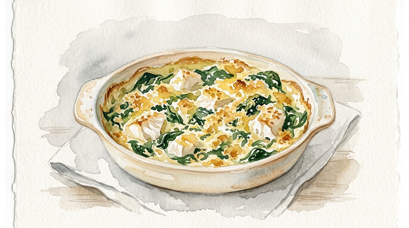 Dairy-Free Rockfish And Spinach Gratin