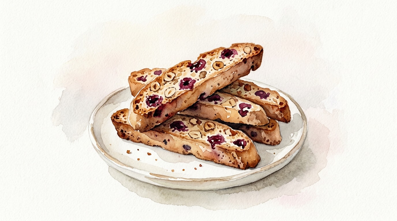 Dark Cherry and Hazelnut Biscotti